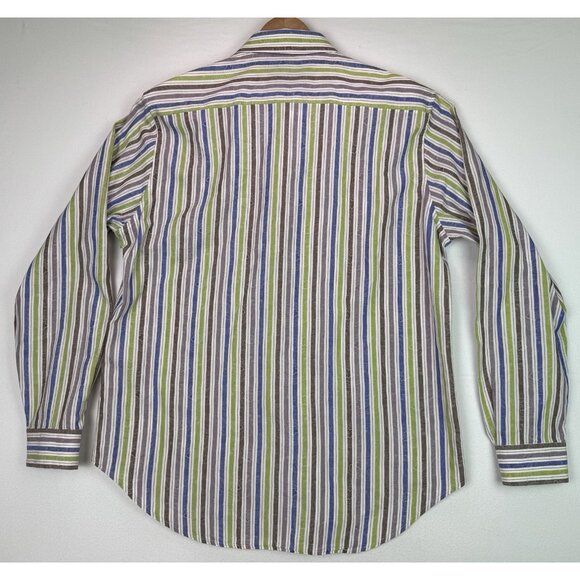 Robert Graham Striped Paisley‎ Flip Cuff Long Sleeve Button Down Shirt Sz XL - Picture 3 of 11